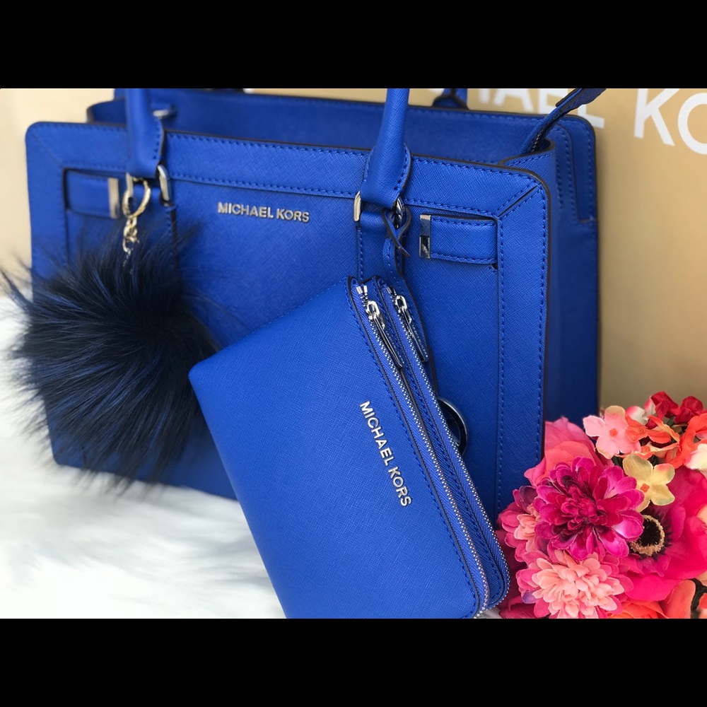 🌷MICHAEL KORS MD Electric Blue  Satchel Set - Picture 2 of 8